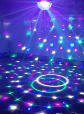 优选户外9色电瓶1k2V24VLED水晶魔球舞台灯 旋转七彩灯 摆摊夜市