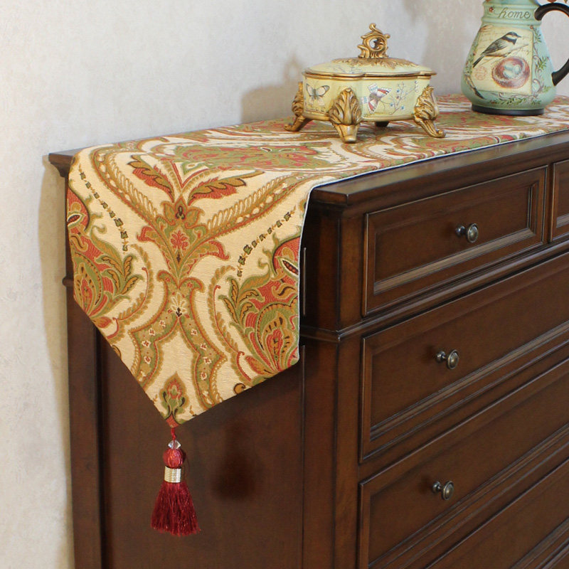新款美式桌旗轻奢高档奢华欧式餐桌茶几北欧五斗柜盖巾.长条垫装