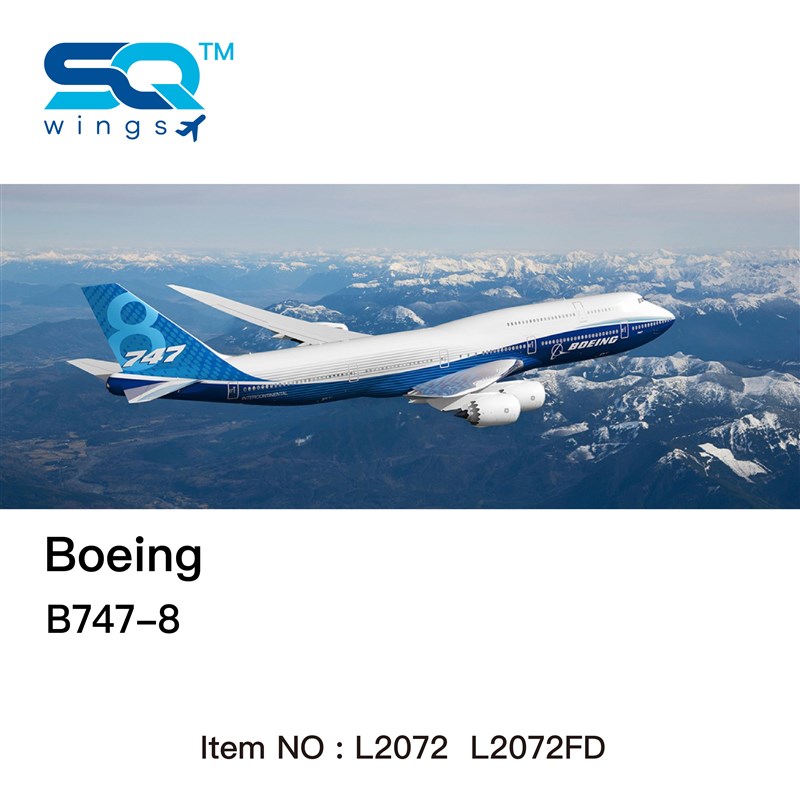 新款SQ 1:200 波音B7478 x原厂涂装 L2072/L2072FD收藏级合金飞机