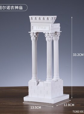 新款希腊古城神庙建m筑模型罗马柱摆件欧式装饰摆设石膏柱子树脂