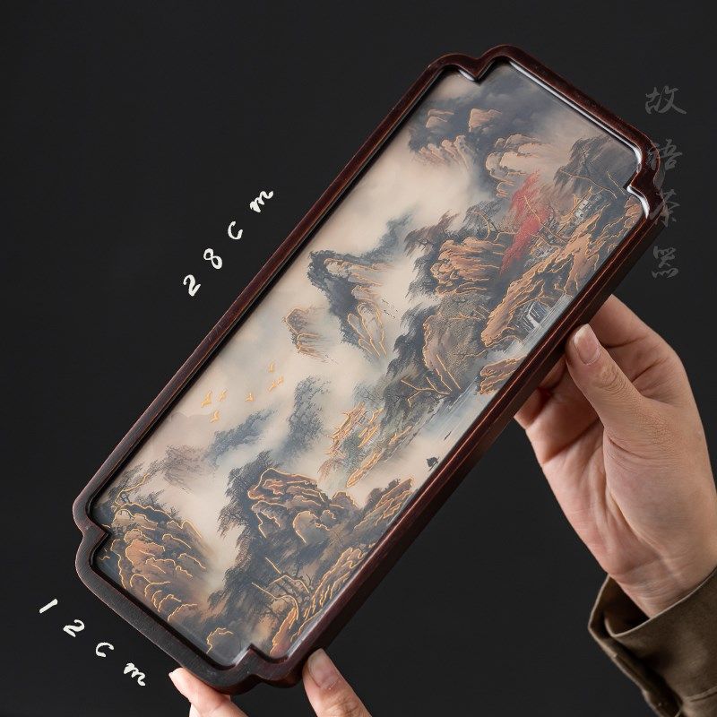 新款变色茶盘f竹制茶台家用小型干泡盘功夫茶具茶壶茶杯托盘中国