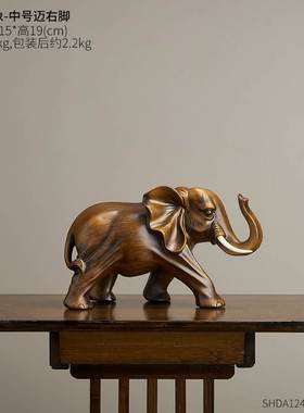 新款新中式大象摆件家居客厅玄关隔断博古架装饰品V书房酒柜工艺