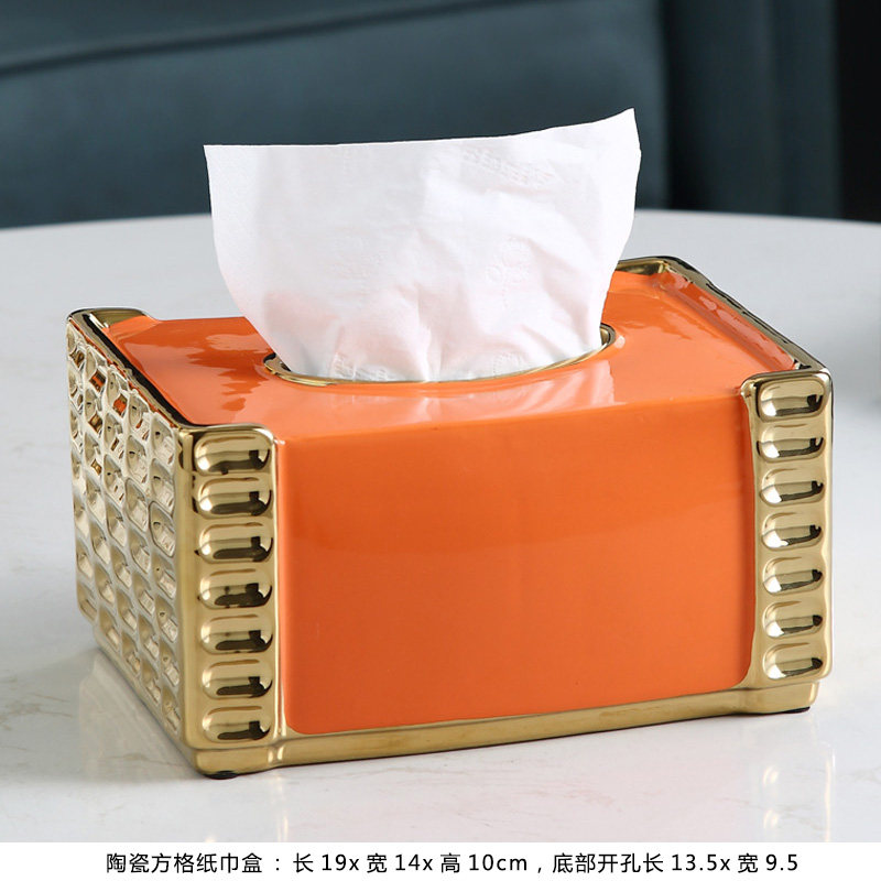 新款手工抽纸盒创j意家用客厅茶几餐厅餐桌vi北欧方欧式陶瓷纸巾图片
