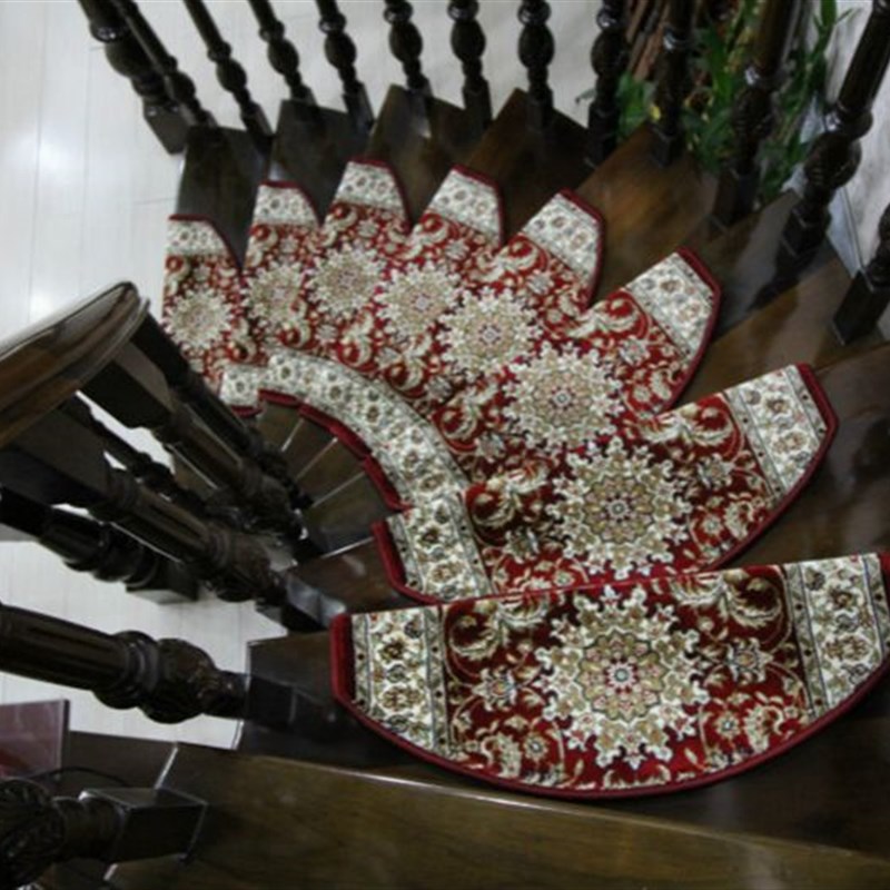 新款楼梯防滑垫 楼梯踏步垫 楼梯地毯 酒红色欧式U踏步垫 防静电