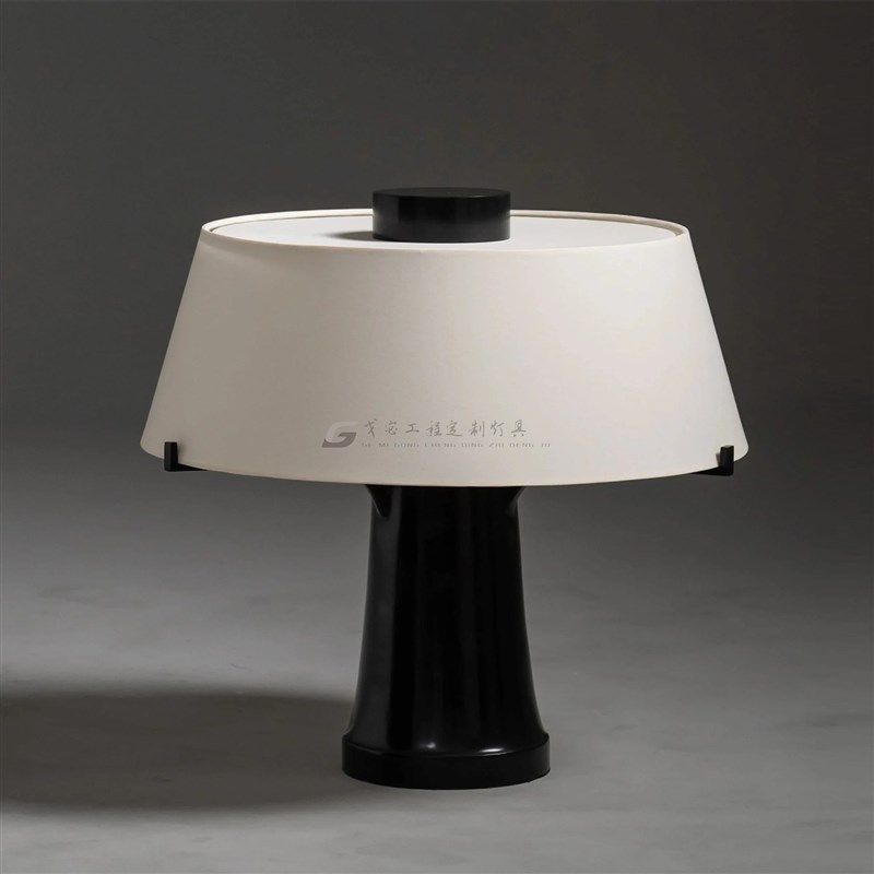 新款戈宓定制源头工厂新中式黑色布罩台灯书房卧T室床头展厅样板