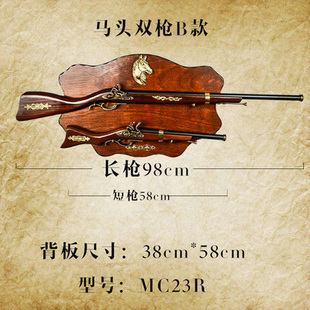 新款火绳燧发枪实木火铳猎枪w合金工艺装饰品火枪模型海盗复古洋