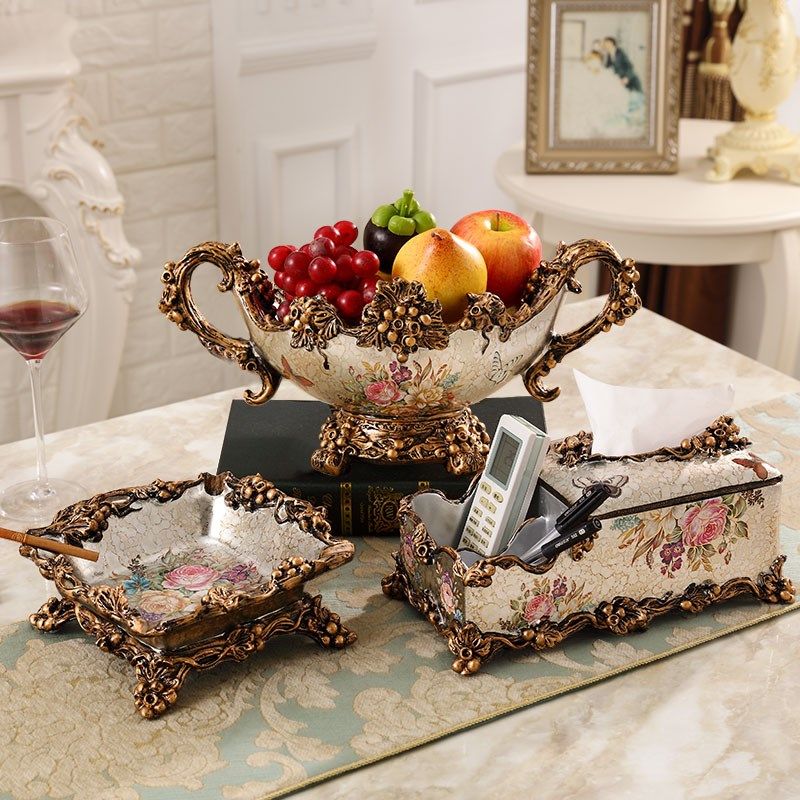 新款欧式水果盘创意家用果t盘奢华高档客厅茶几树脂大号高脚干果