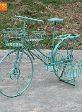 新款创意店铺橱窗装饰拍t摄落地摆件道具家居饰品自行车服装店铁