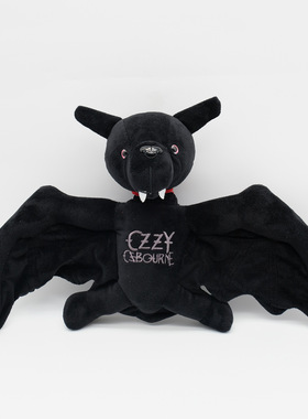 跨境新款ozzy osbourne bat plush 黑色蝙蝠毛绒玩具玩偶公仔娃娃