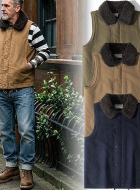 OKONKWO海军N1 Deck Vest 甲板马甲羊毛混纺加绒加厚N-1甲板背心