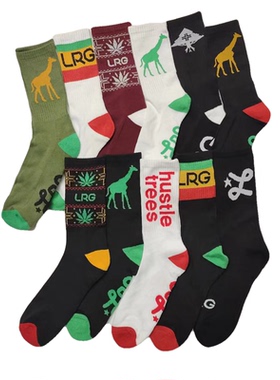 美版 复古嘻哈 街头hiphop经典 滑板 饶舌 说唱 美式 潮流袜子lrg