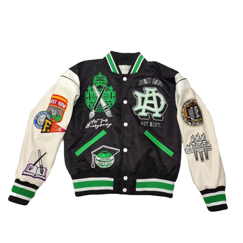 嘻哈外套秋冬刺绣拼接