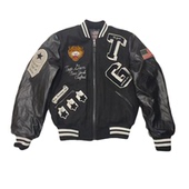 夹棉 重磅狠货 棒球服 刺绣 羊毛呢pu皮 美版 嘻哈街头hiphop美式