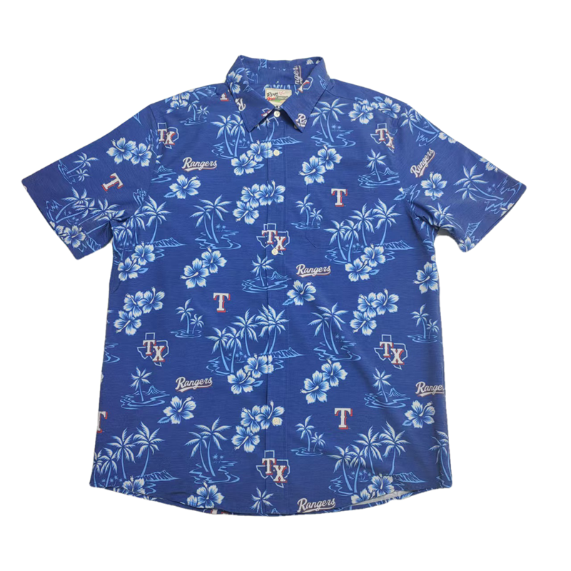 美版 复古联名 嘻哈街头hiphop滑板说唱街舞 美式夏威夷 短袖衬衫