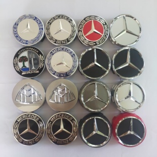 适用奔驰轮毂盖标E300 S350 S400 GLC300 GLE GLK300轮胎标改装