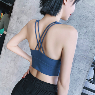 秋冬款聚拢美背运动瑜伽内衣防震跑步美胸交叉背心外穿健身文胸女