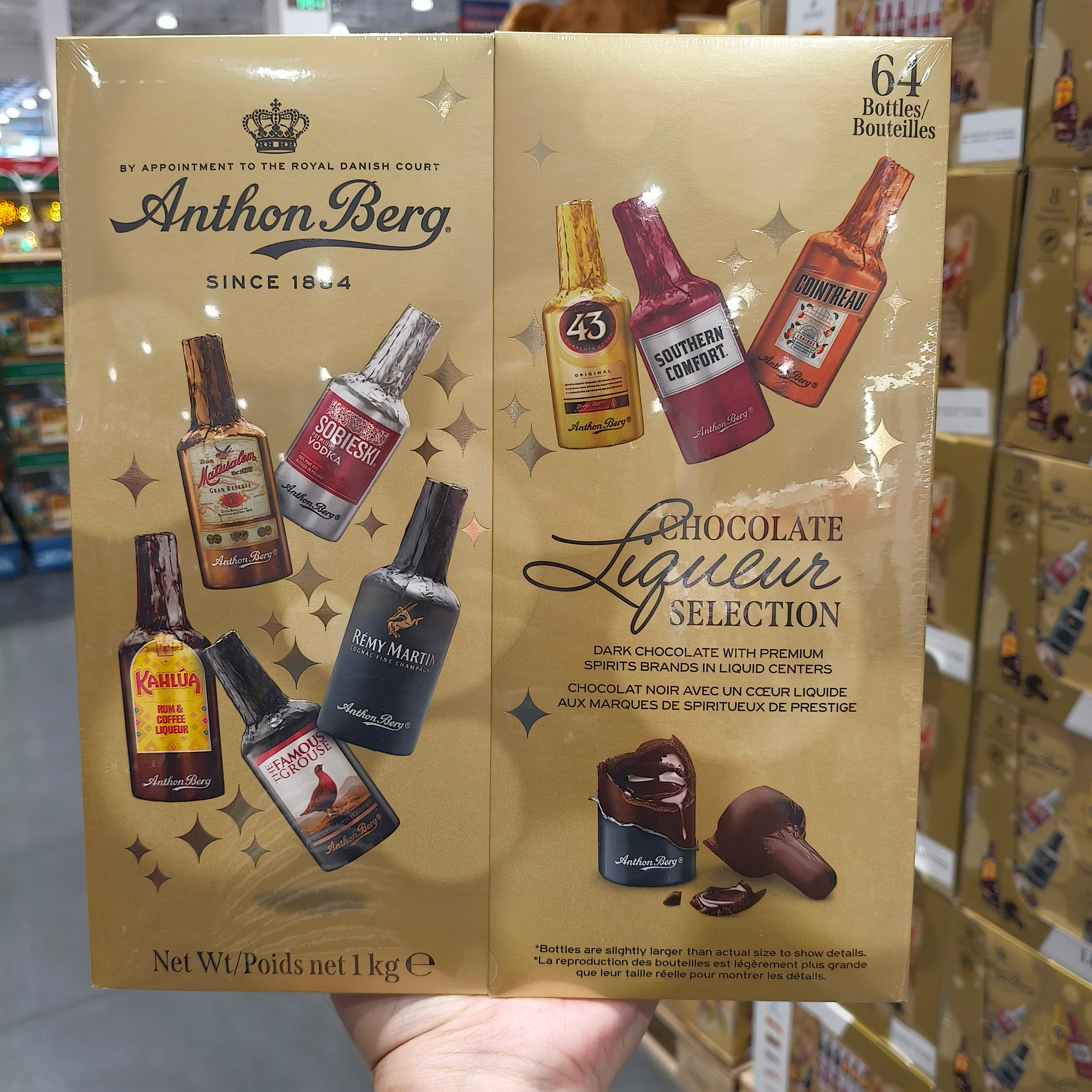 开市客波兰爱顿博格AnthonBerg酒心巧克力64支进口礼盒装伴手礼物