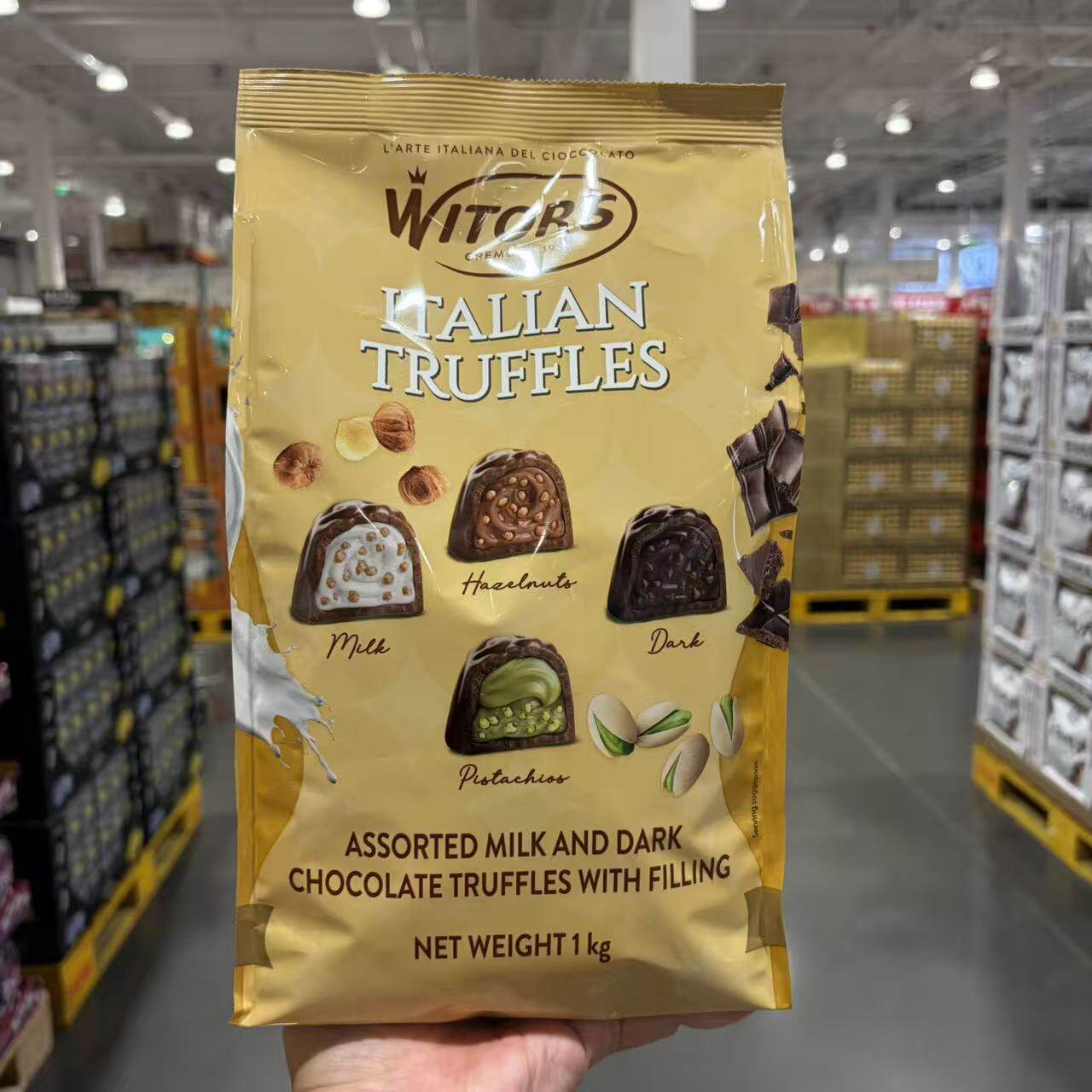 开市客意大利进口混合口味松露夹心巧克力1kg 零食原味年货送礼物