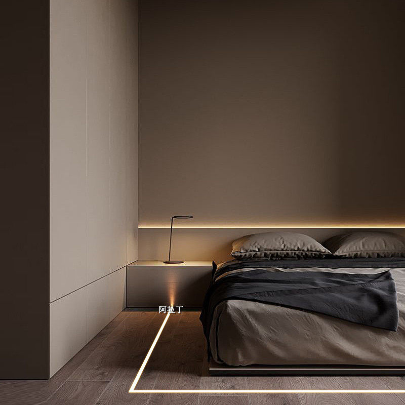 led踩地线条灯地脚预埋暗装发光铝材灯家装走地线性灯地踩氛围灯