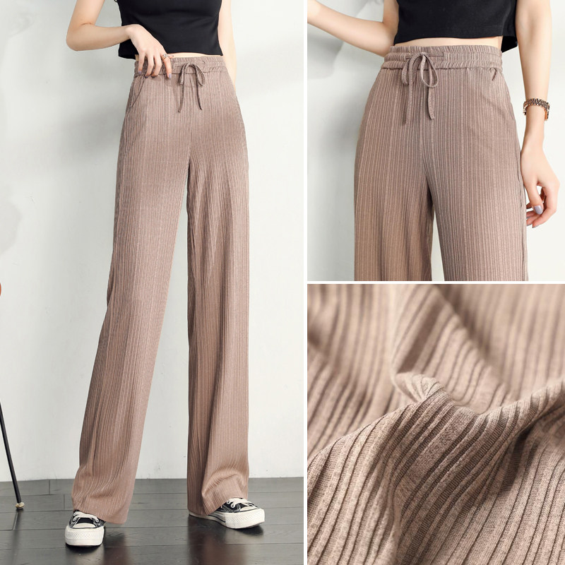 不打皺下墜感哆嗦雪紡闊腿褲女垂感飄逸矮個子針織冰絲六七八分褲在類目 女裝/女士精品, 褲子, 休閒褲中 - 來自Buy2taobao.com提供專業的淘寶代購服務