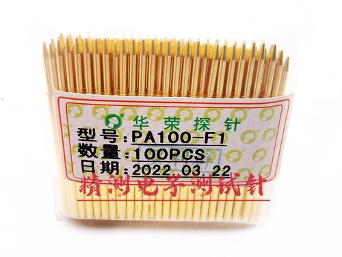 华荣探针PA100-F1 小四爪探针全鍍金 1.7探针弹簧1.36*33.35探针