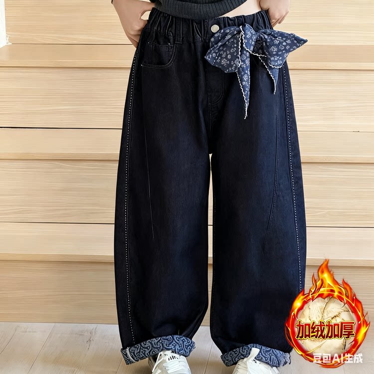 萌兜童品透气清爽柔软亲肤莫代尔印花设计儿童牛仔裤男童夏装