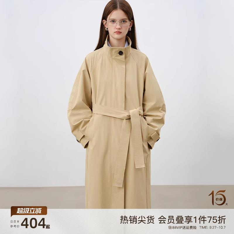 巧裁系列~自巧小个子卡其色立领风衣女2025新款秋装外套短款大衣