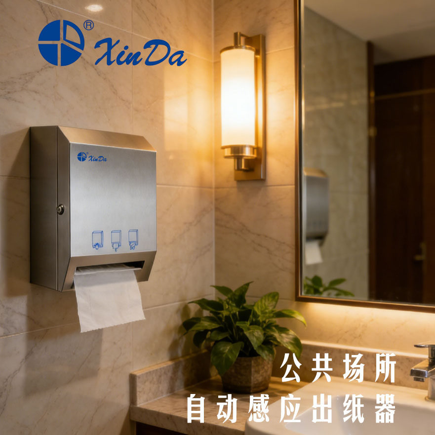 xinda 信达感应出纸器公共厕所卷纸器自动感应出纸不锈钢顺丰包邮