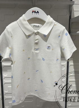 FILA斐乐童装2026年夏季新款男小童纯棉短袖polo衫T恤 K11B622102
