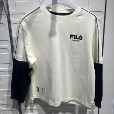 FILA斐乐春款男大童针织长袖衫