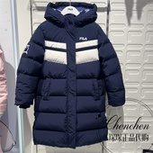 2025年冬季 新款 大童鸭绒保暖长款 FILA斐乐童装 羽绒服 K12G541913