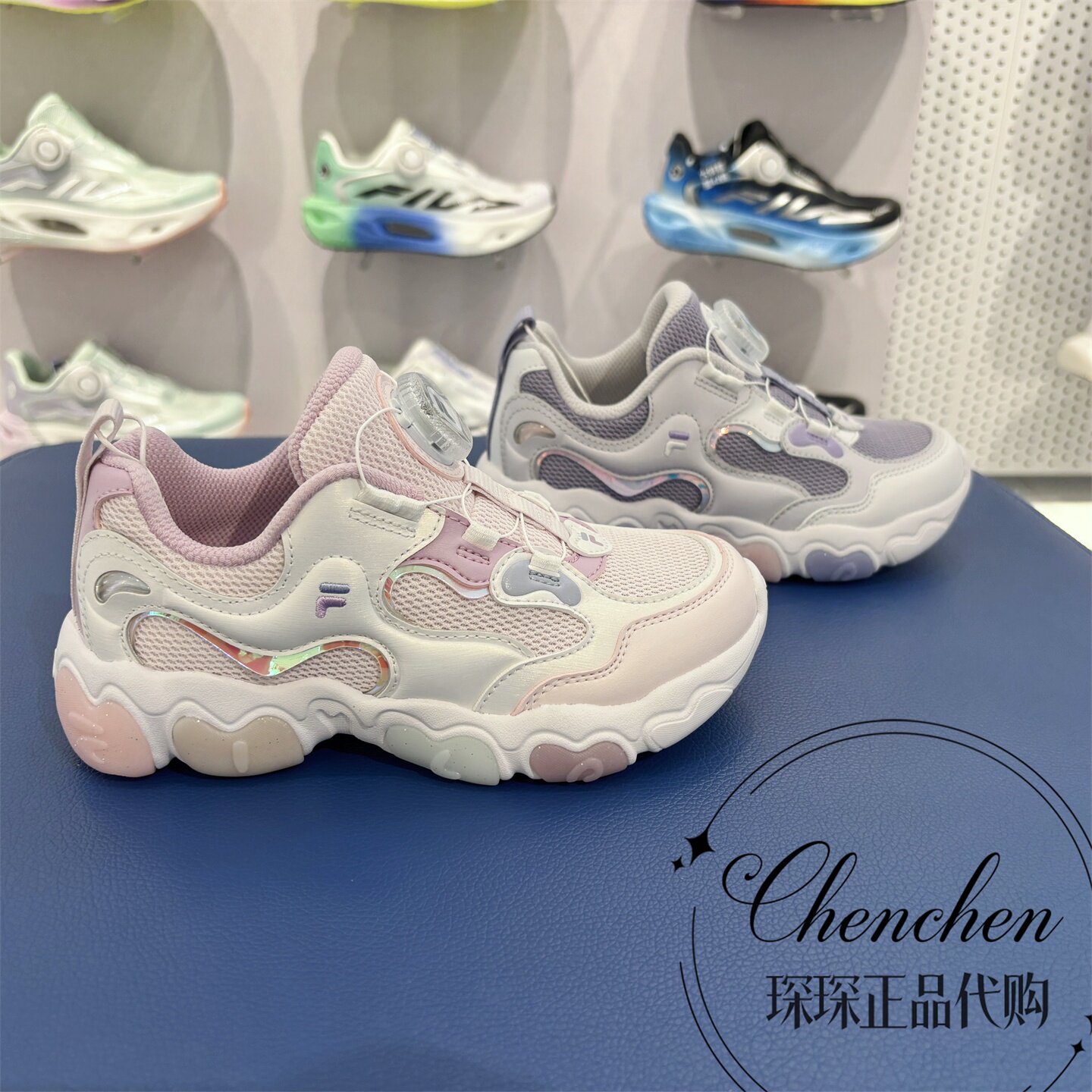 斐乐爱心鞋女小童儿童闪灯运动鞋
