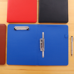 A4皮面PU按压式文件夹单夹/双夹签约本呈阅夹审批文件夹合约定制