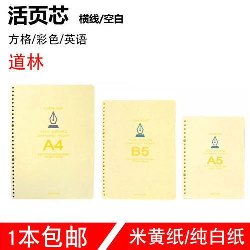 A4B5A5横线道林活页本替芯活页纸
