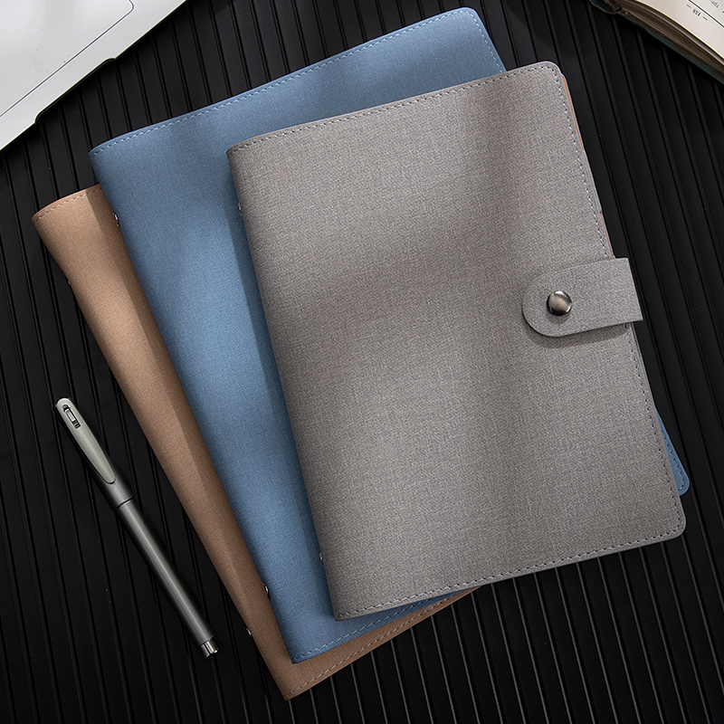 九孔六孔软皮 皮面活页本米黄100克不洇纸B5 A5宽行距15mm