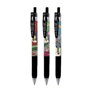 日本ZEBRA斑马中性笔猫和老鼠DIY限定款学生用考试刷题按动式水笔礼盒装送礼推荐主体贴纸限量版进口文具