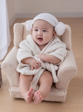 新生儿摄影道具拍摄照婴儿满月照衣服装浴袍宝宝天百日半岁照写真