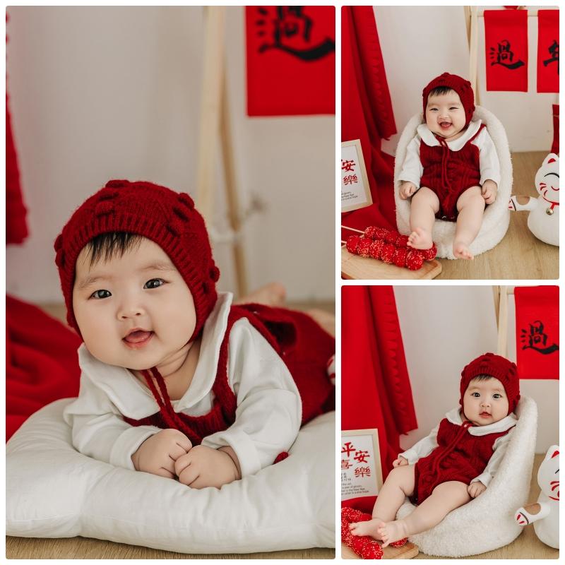 婴儿摄影服装新年过年好喜庆主题