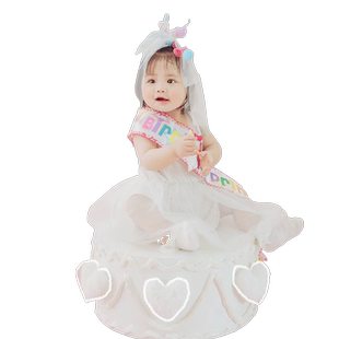 儿童摄影服装宝宝周岁照拍照服装白色裙女孩一岁生日场景主题道具