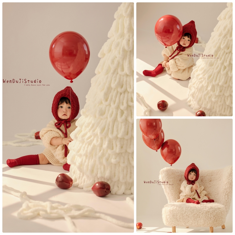 影楼周岁主题拍照衣宝宝小红帽