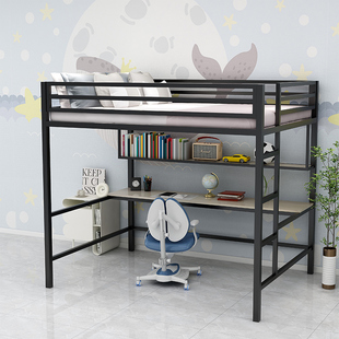 {新疆包邮}阁楼架空高架床小户型复式二楼床上床下桌组合床成人家