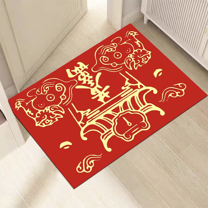 2025新年喜庆入户门垫进门地垫门口防滑脚垫家用蛇年红色地毯,居家布艺,入户地垫,淘宝优惠券,粉丝福利购,淘宝优惠卷