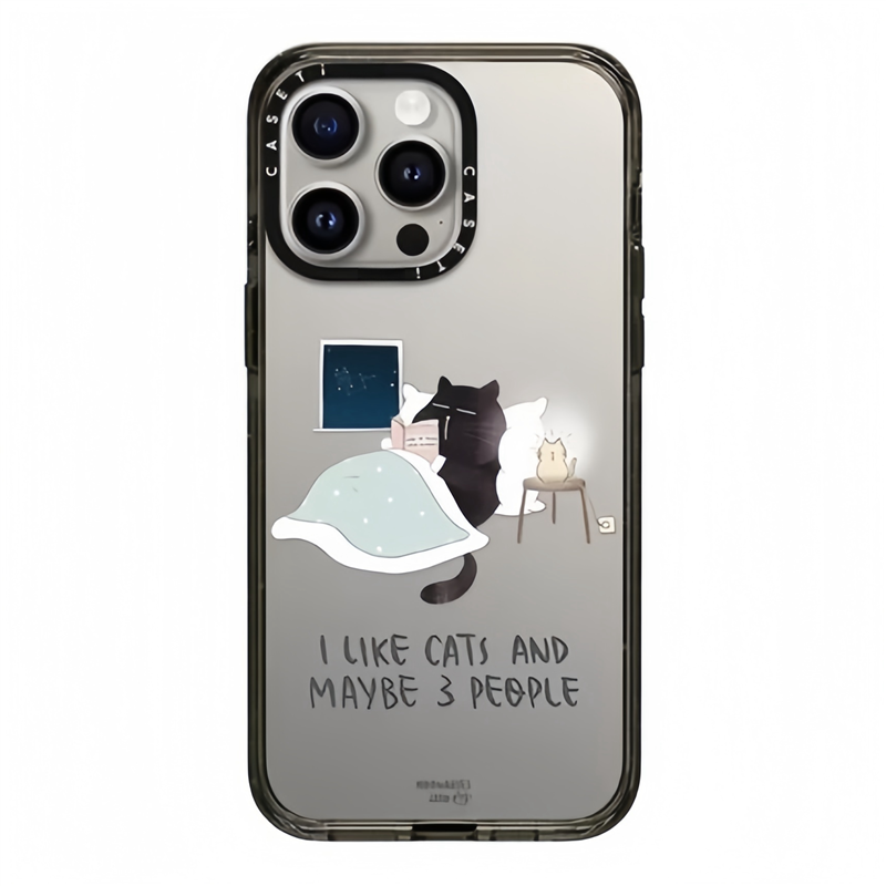 韩国代购CASETiF睡觉猫咪看书透明适用于苹果16/15Promax/plus手机壳iphone14promax防摔套13新款透明12ins11