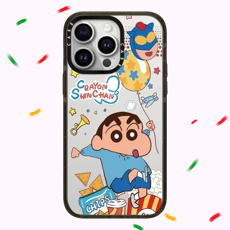 韩国代购CASETIF联名小新和超人气球适用苹果16promax手机壳iphone15plus新款14保护套13pro透明11防摔12情侣