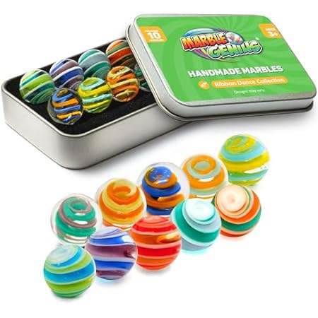 Marble Genius Designer Marbles， Ribbons， 16mm (? Inch)， S
