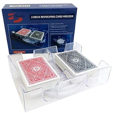 Yuanhe 2 Deck Rotating-Revolving Playing Card Tray， Card