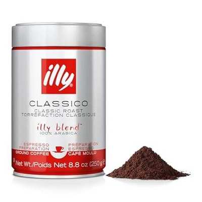 Illy Classico Espresso Ground Coffee， Medium Roast， Class