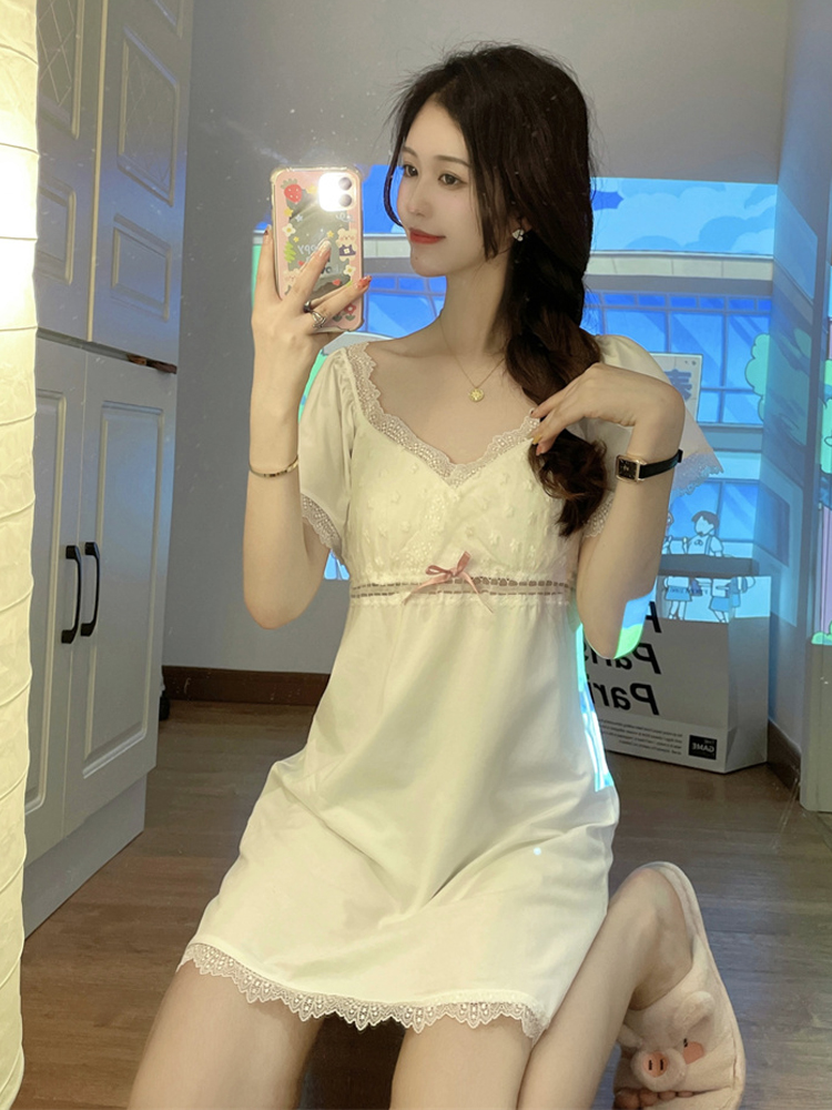 带胸垫睡裙女纯欲风夏天薄款