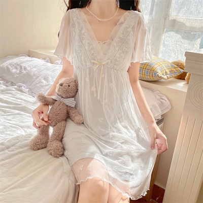 精致绝美睡裙女款高级感轻奢风性感女款2025新款带胸垫网纱睡衣女
