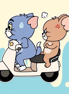 猫和老鼠车贴划痕遮挡电动车装饰摩托车汽车贴纸车身创意个性后窗
